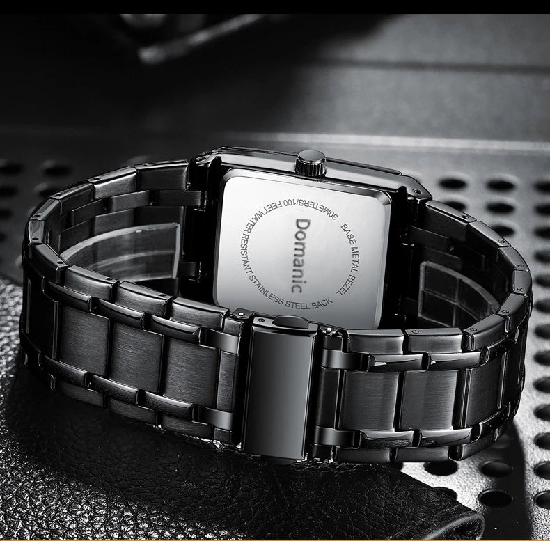 Orologio da polso di lusso BINBOND al quarzo di precisione da uomo, luminescente, impermeabile, con datario automatico, in acciaio inossidabile resistente, stile casual.