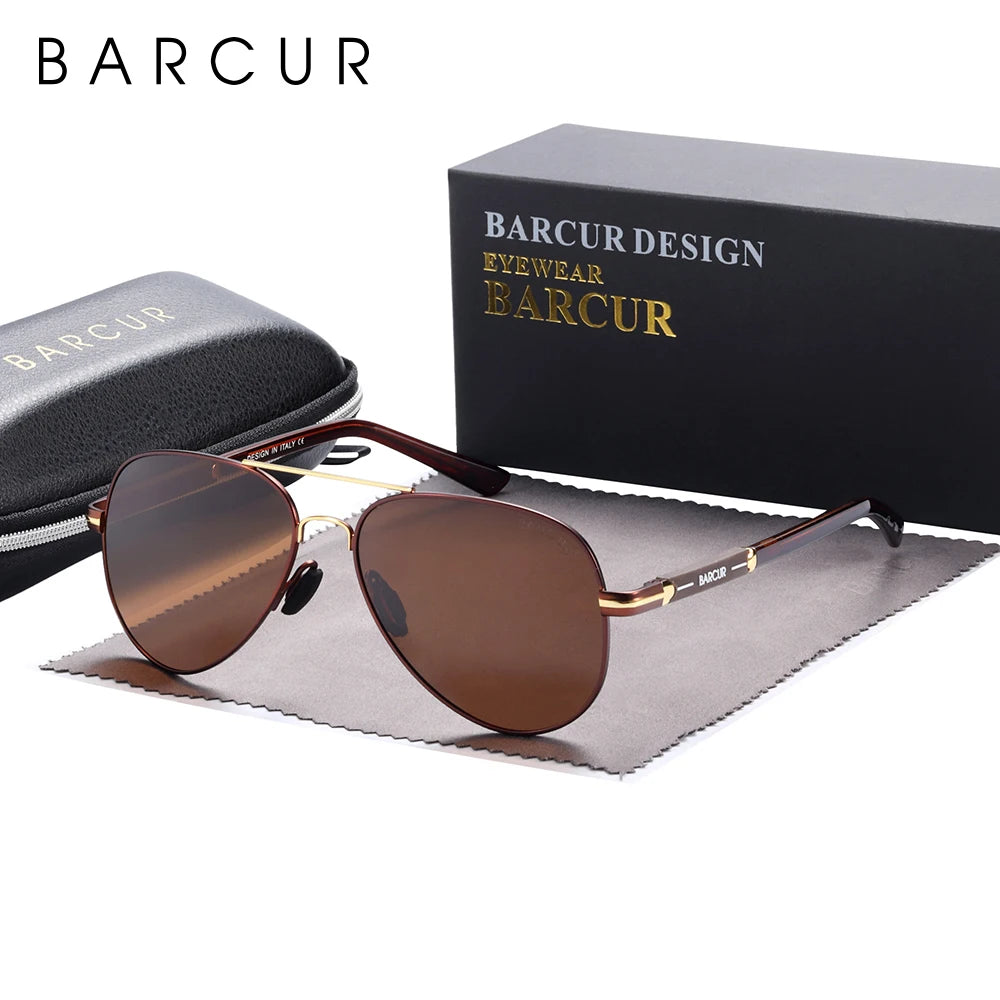 BARCUR polarizált férfi napszemüveg, pilóta napszemüveg férfiaknak, kiegészítők, vezetéshez, horgászathoz, túrázáshoz, szemüveg, Oculos, Gafas De Sol