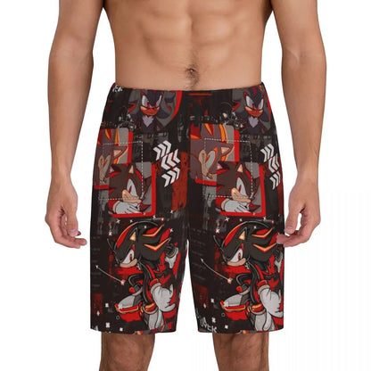 Custom Shadow The Hedgehog Sonic Poster Short Pajama Pants Men Sleepwear Sleep Lounge Bottom Shorts Sleeping Pants