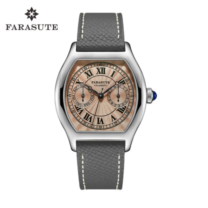 FARASUTE 36 mm-es luxus retro férfi kvarcóra VH64 szerkezetű, rozsdamentes acélból készült sportos divatóra zafírüveggel, vízálló Relogio