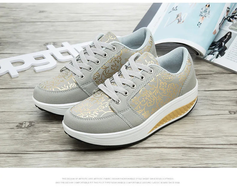 Women’s Leather Casual Sneakers Fashion Comfortable Platform Walking Shoes Wedge Moccasins Breathable Loafers Zapatos De Mujer