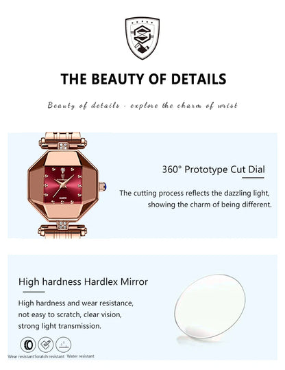 POEDAGAR Luxury Brand Women Watch Stainless Stain Waterproof Quartz Watches For Woman Fashion Simple Rose Gold Ladies Watch Gift