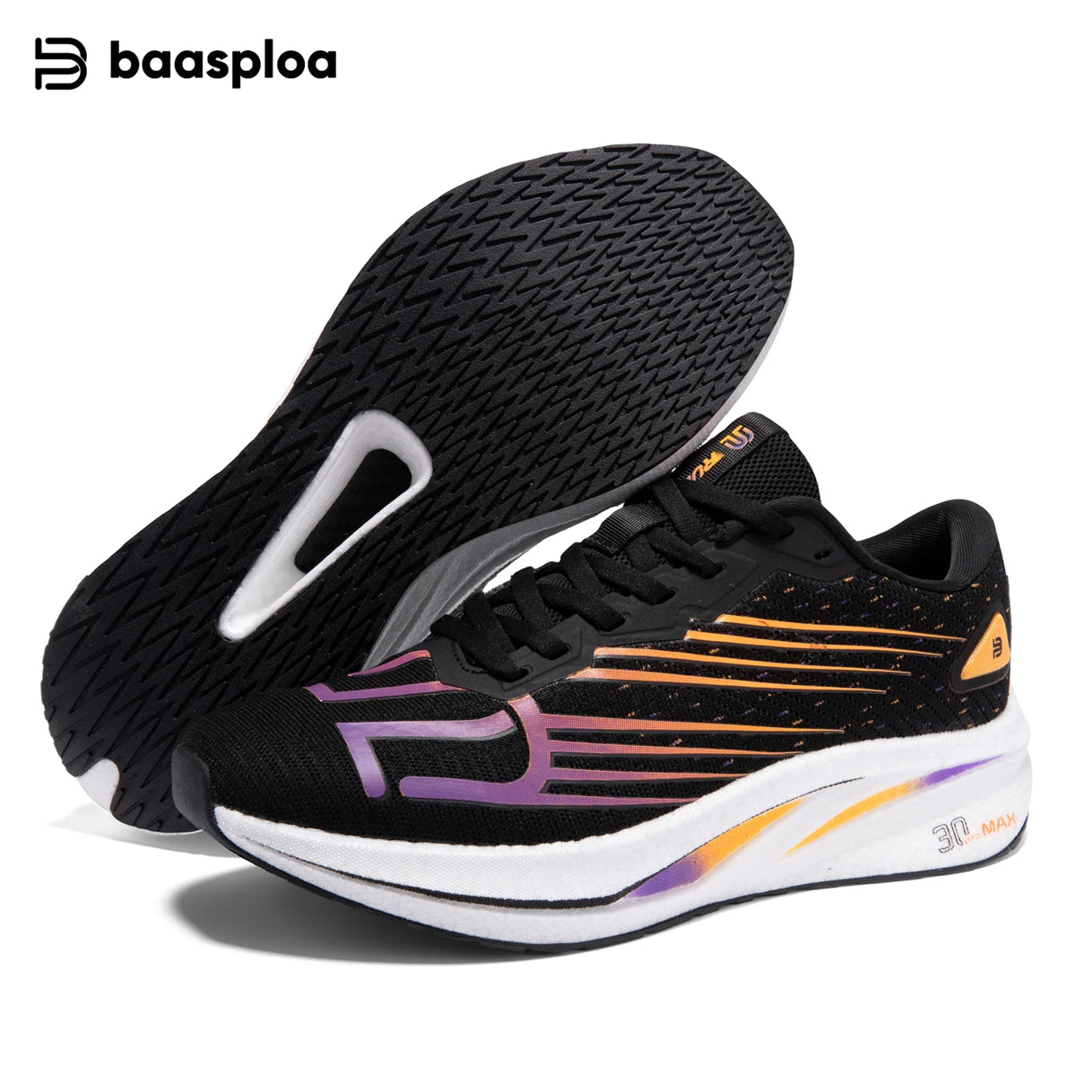 Baasploa Scarpe da running professionali da uomo, leggere e traspiranti, scarpe sportive da jogging da donna con piastra in carbonio, sneakers antiscivolo