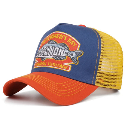 2025 New STATION Fishbone Embroidery Men's Street Skateboarding Hip Hop Hat Truck Hat Women's Leisure Sunshade Hat Baseball Hat