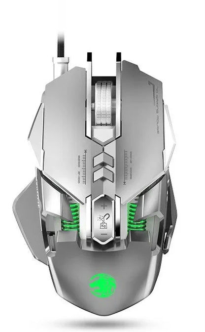 Przewodowa mechaniczna mysz gamingowa RGB 6400 DPI do PC i e-sportu z magnetycznym mocowaniem, DIY i przeciwwagą