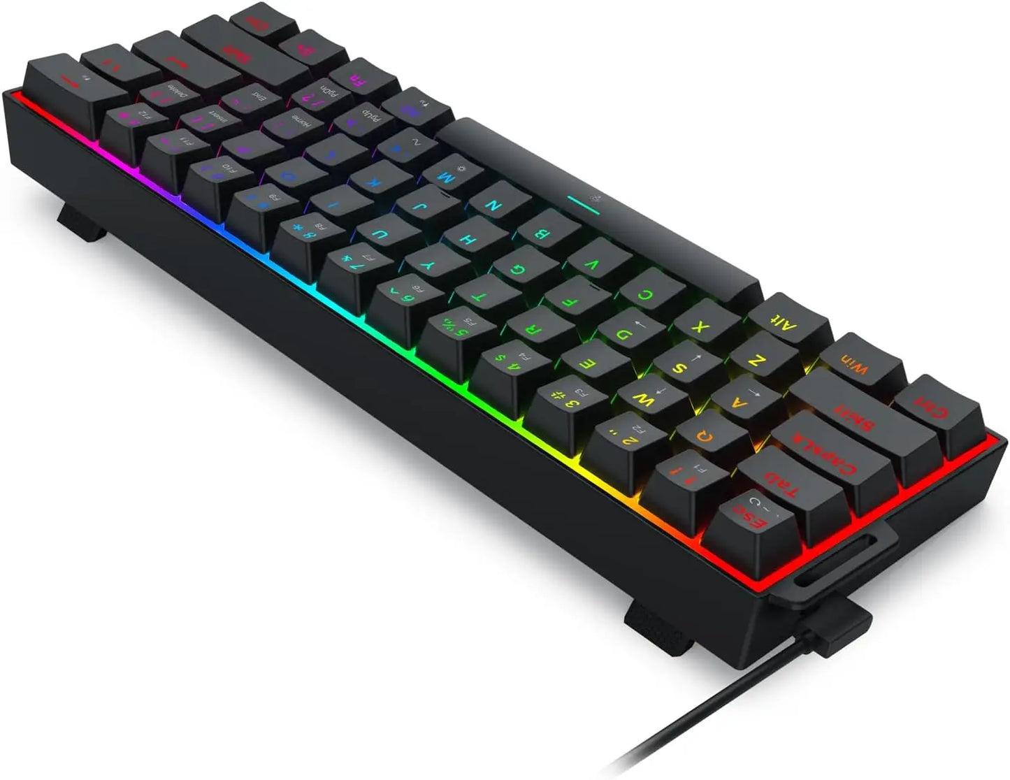 Redragon K617 HE Rapid Trigger Gaming 60% 61 Keys Wired Mechanical Keyboard, Dedicated Hall Effect Magnetic Switch, Strap Version