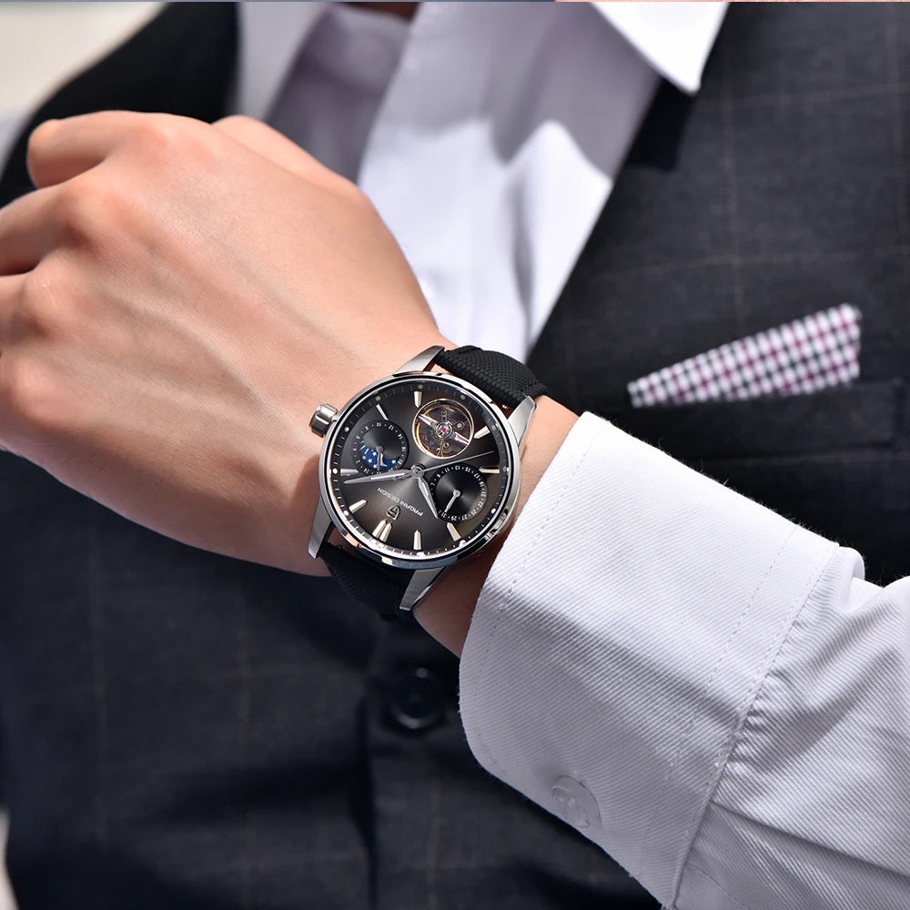 Pagani Design men’s watch, new model, luxury automatic mechanical watch, 41 mm, stainless steel, water-resistant to 10 bar, ‘racer’ style