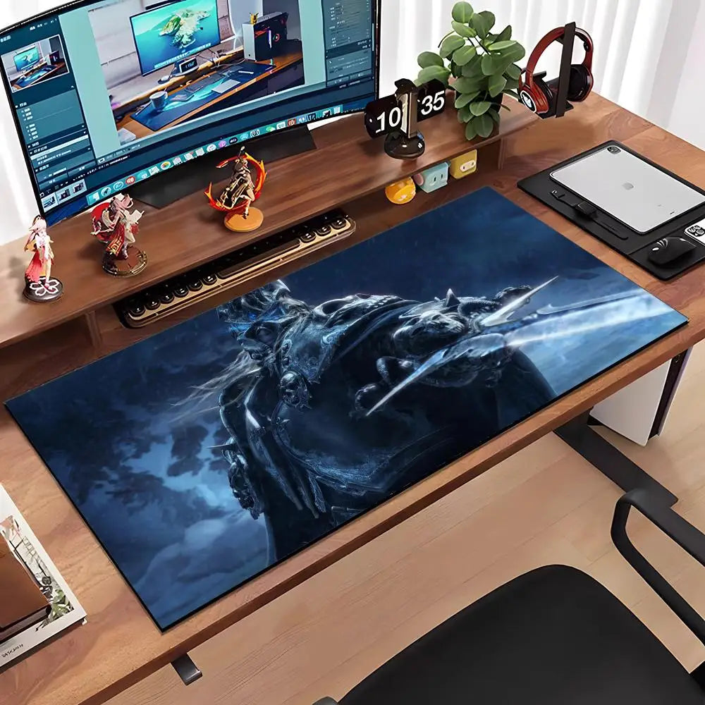 World Of Warcraft Wrath Of The Lich King Mouse Pad Large Anti-Slip Rubber Gaming MousePad Durable Desk Pad Thick Seam Edge Suita