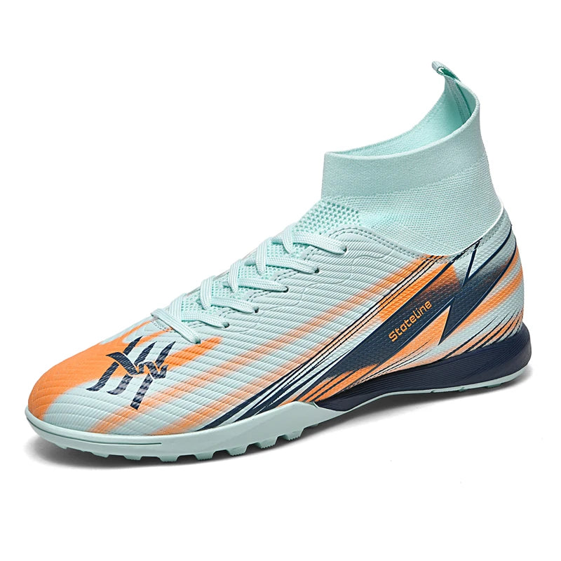 Nouvelles chaussures de football pour hommes, chaussures de match montantes, chaussures de futsal de haute qualité, chaussures de football d'intérieur antidérapantes, baskets d'extérieur, crampons pour gazon, meilleures v