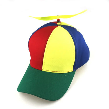 Fashion Colorful Bamboo Dragonfly Patchwork Baseball Cap Adult Kid Helicopter Propeller Funny Cotton Parent-child Snapback Hats