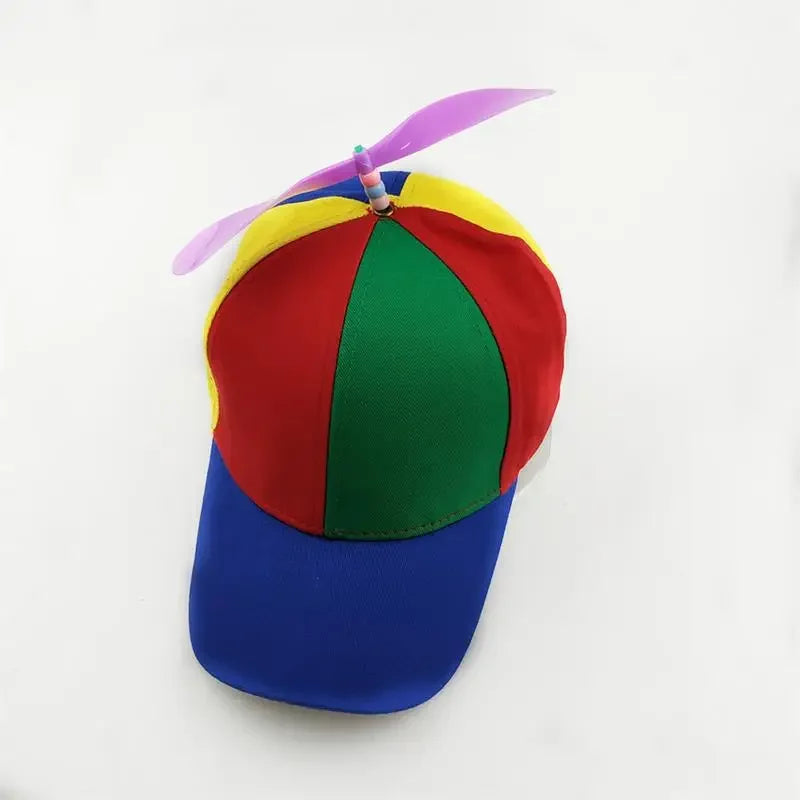 Fashion Colorful Bamboo Dragonfly Patchwork Baseball Cap Adult Kid Helicopter Propeller Funny Cotton Parent-child Snapback Hats