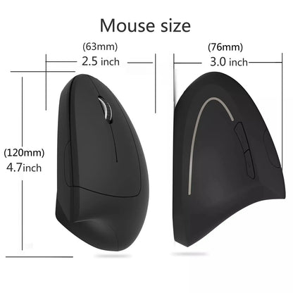 Ratón inalámbrico 2.4G vertical gaming ergonómico 1600DPI para PC, portátil y oficina, mini ratón gaming