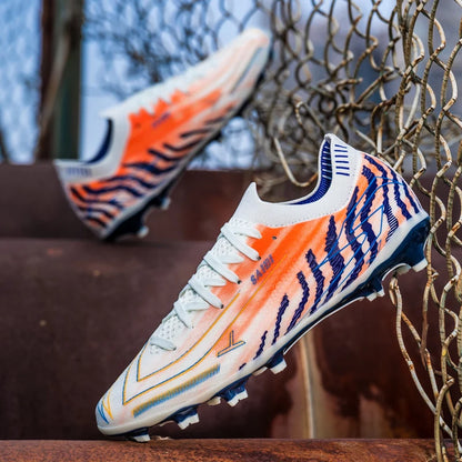 Nouvelles chaussures de football AG FG pour hommes, tige en PU flexible, crampons en caoutchouc résistant, pour adultes, pour les compétitions de football en extérieur.