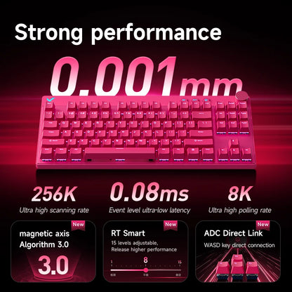 MCHOSE MIX87 Wired Gaming Keyboard Magnetic Switch Keyboard 8K+256K Esport 0.08ms Low Latency E-Sports Custom Gamer Accessories