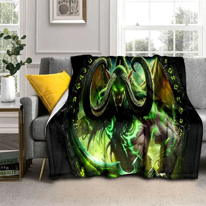 3D World of Warcraft-spil WOW Lich King DH-tæppe, blødt tæppe til hjemmet, soveværelset, sengen, sofaen, picnic, rejser, kontoret og børn