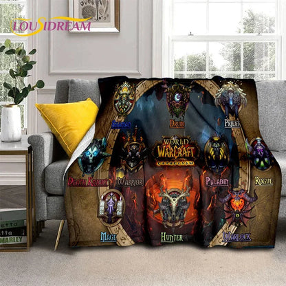 3D World of Warcraft-spil WOW Lich King DH-tæppe, blødt tæppe til hjemmet, soveværelset, sengen, sofaen, picnic, rejser, kontoret og børn