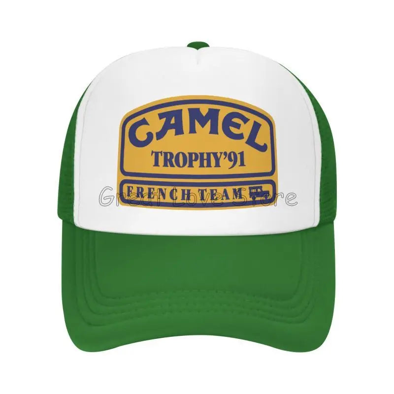 „Camel Trophy 91“ spausdinta beisbolo kepurė, unisex saulės skydeliai, vasarinės hiphopo kepurės vyrams ir moterims, lauko kvėpuojančios tinklinės „Snapback“ kepurės