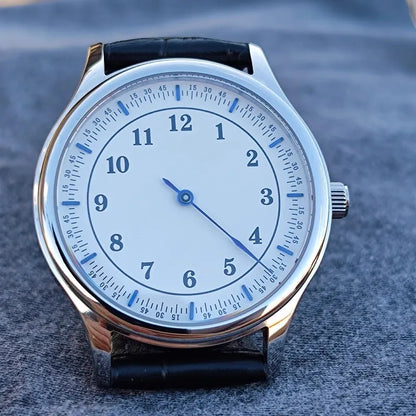 Single needle independent blue needle minimalist fashion personality sapphire mirror waterproof quartz watch for men