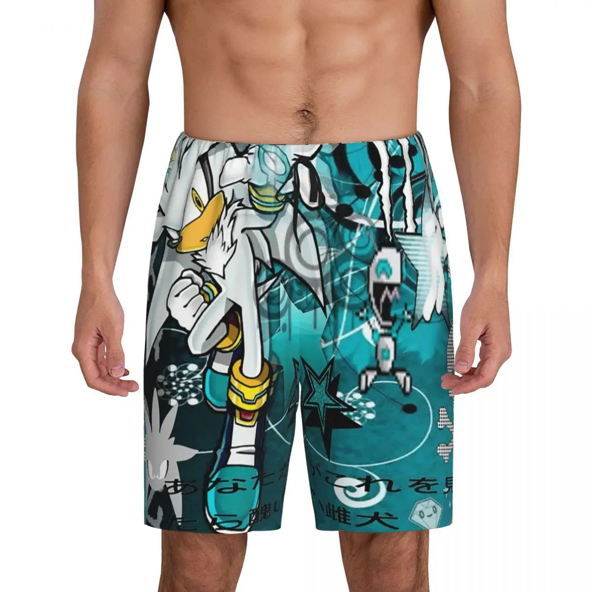 Custom Shadow The Hedgehog Sonic Poster Short Pajama Pants Men Sleepwear Sleep Lounge Bottom Shorts Sleeping Pants