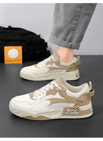 Pantofi sport noi de toamnă pentru bărbați, pantofi confortabili cu platformă pentru bărbați, tendință 2023, pantofi vulcanizați cu șireturi, sneakers casual albi, zapatillas