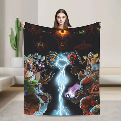 WOW World of Warcraft Flannel Blankets Winter  Soft Warm Throw Blanket for Children Outdoor Novelty Bedspread Sofa Bed Cover