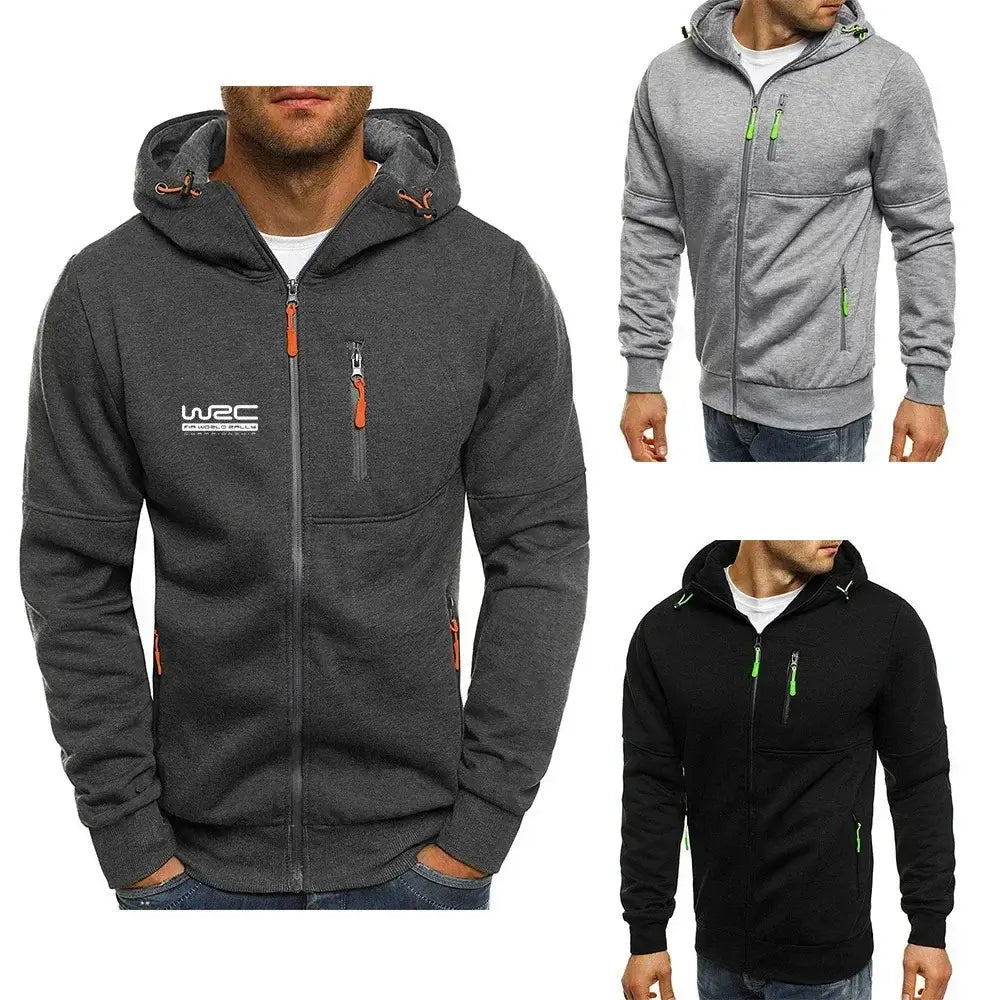 Produit gaming premium Fraquane, produits de luxe, nouvelle génération, équipement gamer, New Spring Autumn Men's World Rally Championship WRC Logo Printing Fashion Hooded Streetwear Casual Zipper High Quality Hoodies