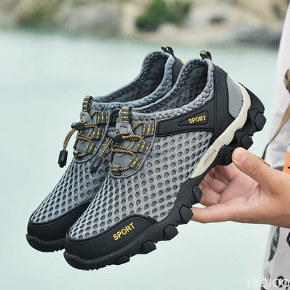 Summer Fashion Breathable Water Wading Men's Shoes, Sports and Leisure Running Trend Flat-Bottomed Mountaineering Sports Shoes