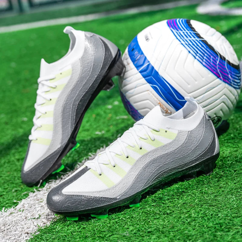 Chaussures de Football de sport pour hommes Fg/Ag, ongles longs, prairie artificielle pour adultes, chaussures spécifiques à l'entraînement durables, chaussures hautes antidérapantes