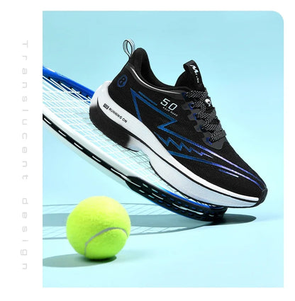 Herren-Sportschuhe – professionelle, gedämpfte Laufschuhe mit Carbonplatte, atmungsaktive Schnür-Sneaker für Freizeit, Marathon und Training