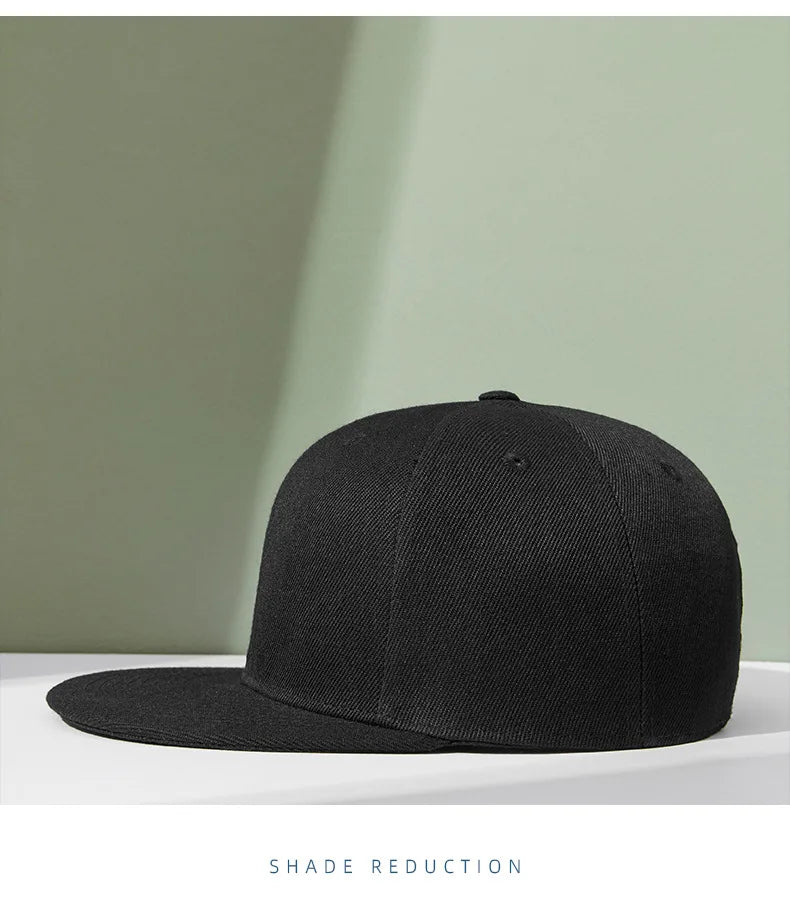 Wholesale 40 Colors Adjustable Flat Peak Snapback Caps Lady Fashion Polyester Plain Baseball Hat Men Hiphop Blank Sport Cap