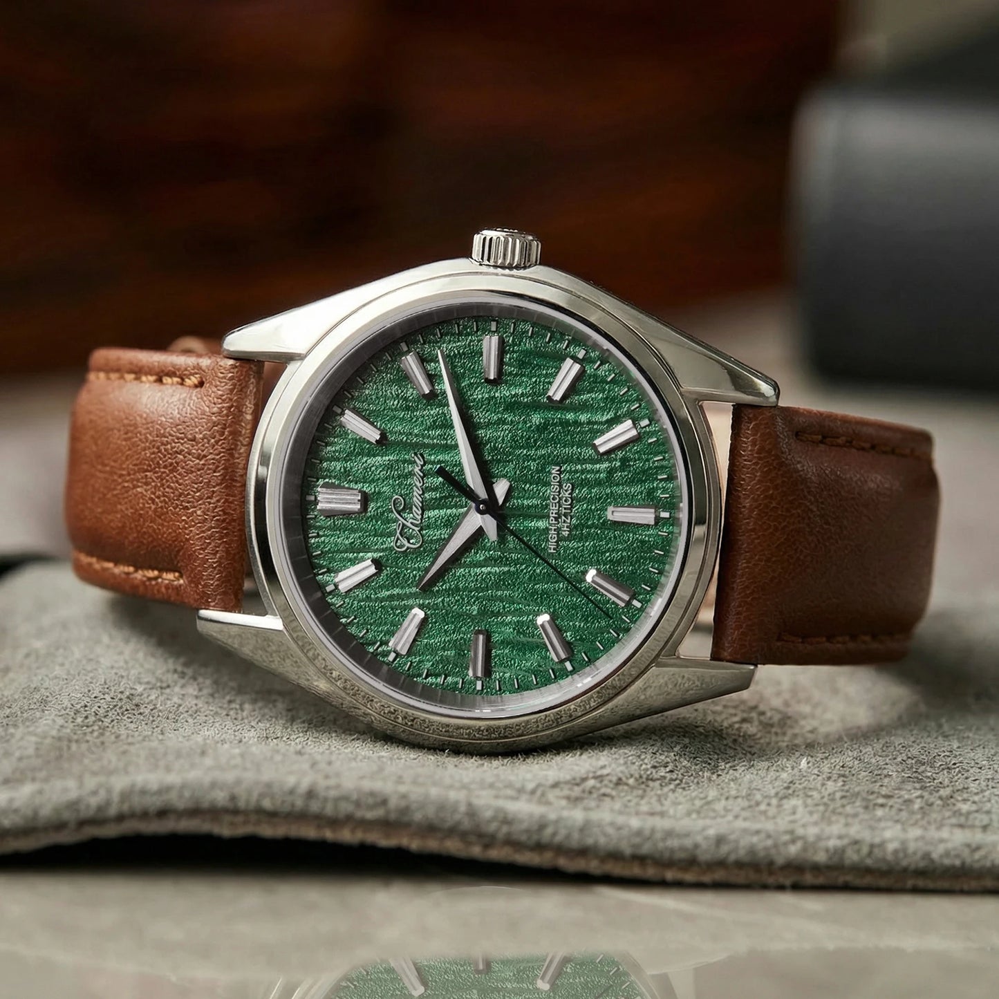 Chameri GS05 40mm Men Quartz Watch VH31 Sweep Second Movement Watches Sapphire Waterproof 100m Stainless Steel Wristwatch
