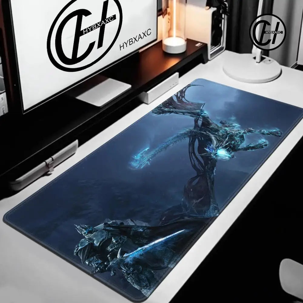 World of Warcraft Lich King-muismat voor pc, HD-anime gamingaccessoires, toetsenbord- en muismat voor laptop, XXL gamekast-bureaumatkleed
