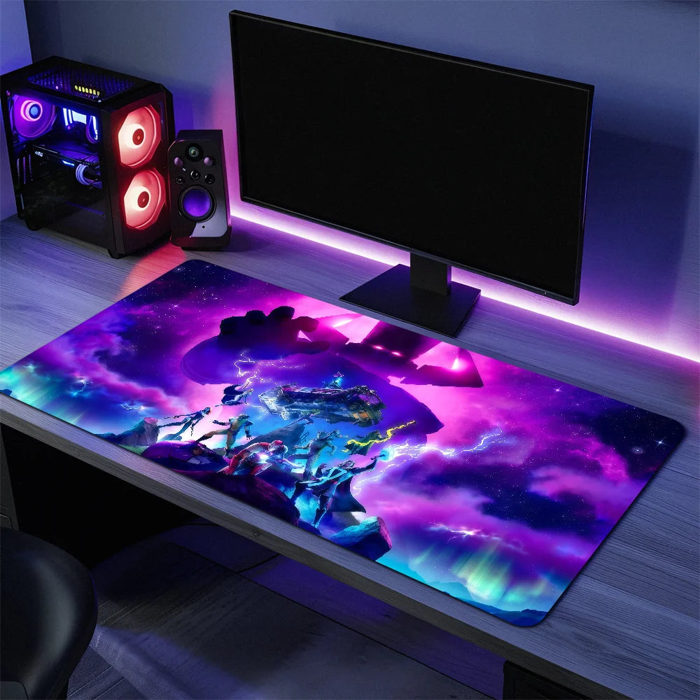 Game F-Fortnite Survival Battle Mauspad, große Schreibtischmatte, ergonomische Tastatur- und Büromatte aus Gummi für PC, rutschfest, ausfranssicher, individuell anpassbar für Zuhause