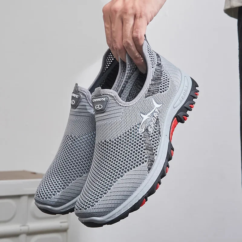 2025 Breathable Hiking Shoes Men Air Mesh Casual Sneakers For Outdoor Lightweight Casual Shoes Men New Fashion Walking Shoes