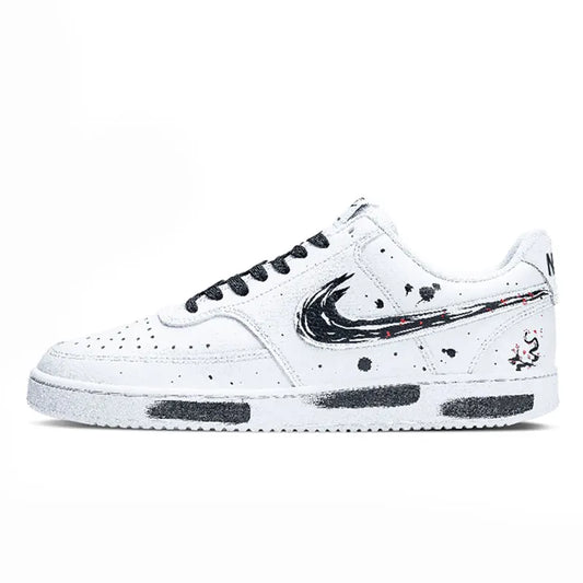 Custom Sneakers Nike Court Vision 1 Low Ink Wash Chinese Style Splatter Wear-Resistant Men's Skate Shoes