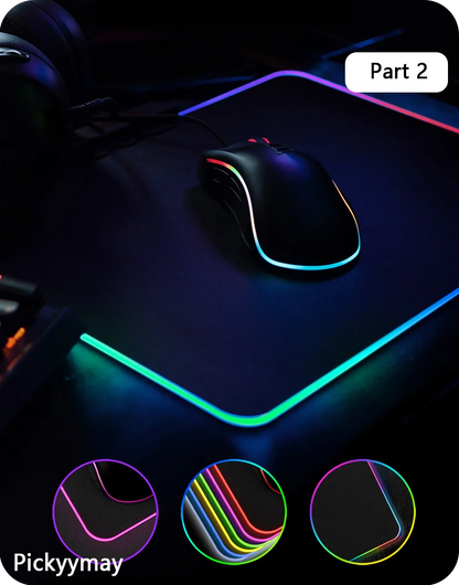 Velika RGB podloga za gaming miš, LED podloga za miš, gamerska podloga za stol, podloga za PC stol, RGB podloga za tipkovnicu XXL 90x40cm