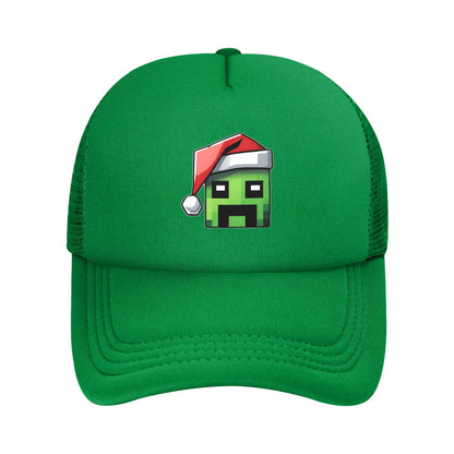 Kubinis nuotykių ieškotojas atranda už savęs „Creepers“ monstrą. Sunkvežimio vairuotojo kepurė. „Sun Hats“ kepurė. Reguliuojama „Snapback“ kepurė. Tinklinė beisbolo kepurė.