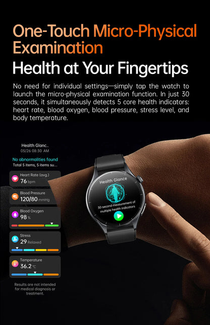 2025 Health Smartwatch for Xiaomi & Huawei ECG + PPG, Blood Pressure, SpO2, Body Analysis, Bluetooth Calling & NFC