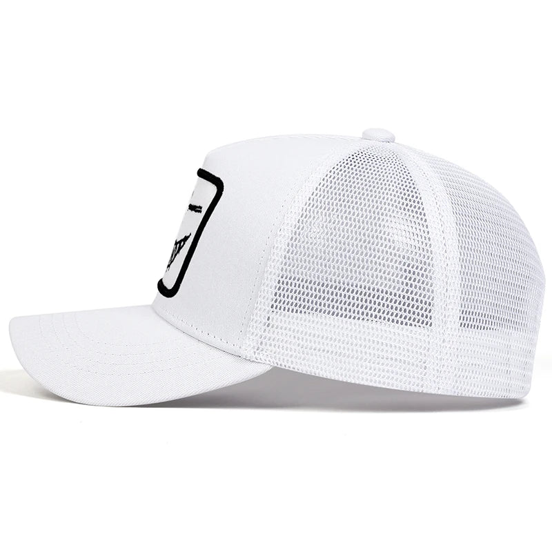 Unisex X-baseballpet met geborduurde lachende gezichtjes en tanden – Lente/zomer – Outdoor-zonnehoed – Verstelbare casual truckerpetten