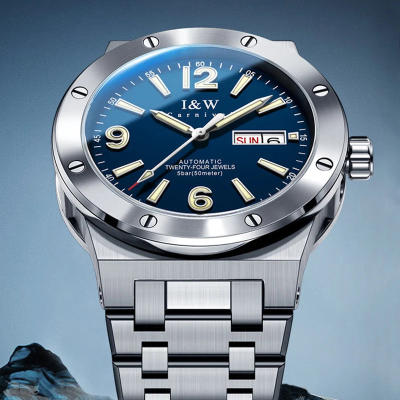 Carnival mechanical men’s watch (IW premium series) – Luxury, sapphire crystal, water-resistant to 50 m, imported automatic movement