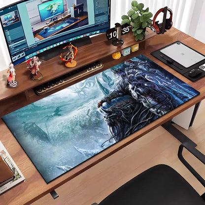 World Of Warcraft Wrath Of The Lich King Mouse Pad Large Anti-Slip Rubber Gaming MousePad Durable Desk Pad Thick Seam Edge Suita