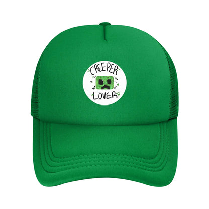 Kubinis nuotykių ieškotojas atranda už savęs „Creepers“ monstrą. Sunkvežimio vairuotojo kepurė. „Sun Hats“ kepurė. Reguliuojama „Snapback“ kepurė. Tinklinė beisbolo kepurė.