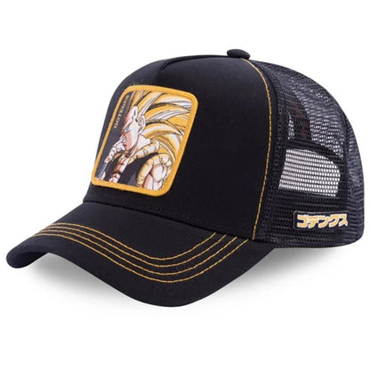 Dragon Ball Son Goku muška hip-hop kapa s letećim vrhom, ljetna kapa s izbočenim vrhom, muška kapa s vezom, kapa s mrežastim podstavom, podesiva trucker kapa, sunčana vizira