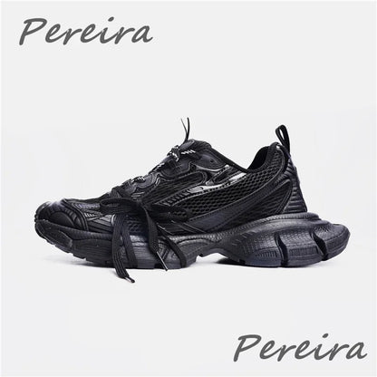 Muške tenisice s debelim potplatom u street styleu, nove mješovite boje, na vezanje, casual obuća za parove, udobne i prozračne tenisice za trčanje i hodanje