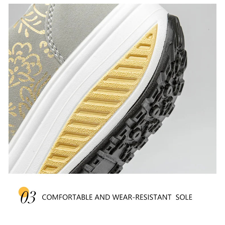 Women’s Leather Casual Sneakers Fashion Comfortable Platform Walking Shoes Wedge Moccasins Breathable Loafers Zapatos De Mujer