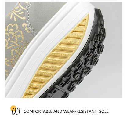 Women’s Leather Casual Sneakers Fashion Comfortable Platform Walking Shoes Wedge Moccasins Breathable Loafers Zapatos De Mujer