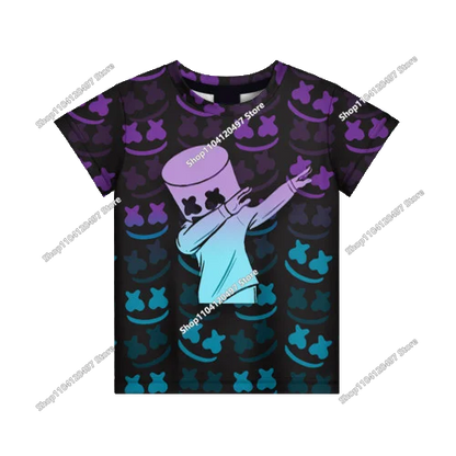 Лятна модна детска тениска с Fortnite талисман и 3D принт, ежедневна T-shirt за момчета и момичета, унисекс детско облекло, горнище