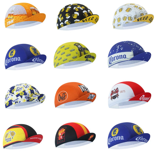 Fahrradkappe im Bier-Design – Outdoor-Sportmütze, Team-Bike-Cap, atmungsaktiv, sommerlicher Sonnenschutz, Unisex