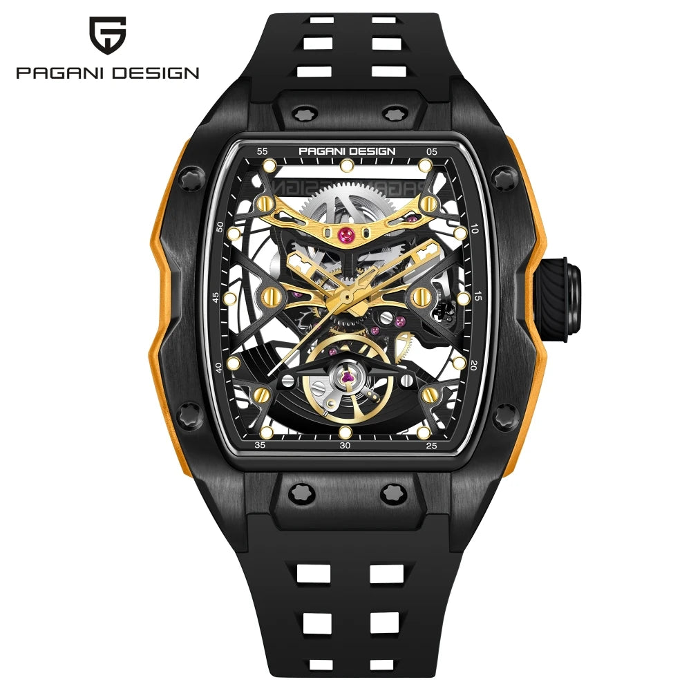 PAGANI DESIGN 42 mm-es új Alien modell, átlátszó hátlapos, átlátszó szerkezetű luxus férfi karóra, zafírüveges, automata férfi karóra