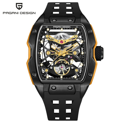 PAGANI DESIGN 42 mm-es új Alien modell, átlátszó hátlapos, átlátszó szerkezetű luxus férfi karóra, zafírüveges, automata férfi karóra